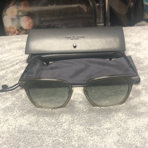 Rag & Bone Green Sunglasses with Case - Picture 2 of 7
